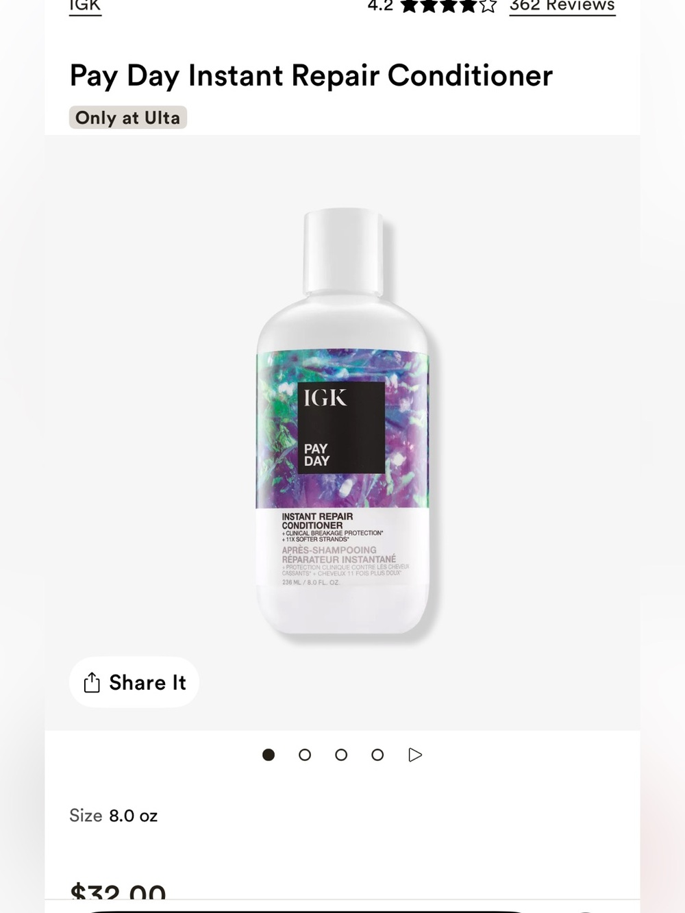 NEW IGK pay day conditioner